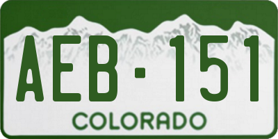 CO license plate AEB151
