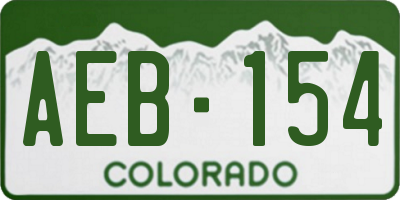 CO license plate AEB154