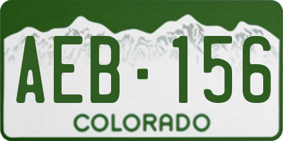 CO license plate AEB156
