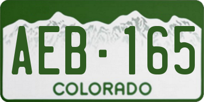 CO license plate AEB165