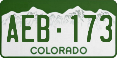 CO license plate AEB173
