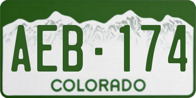 CO license plate AEB174