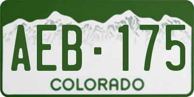 CO license plate AEB175