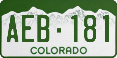 CO license plate AEB181