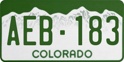 CO license plate AEB183