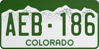 CO license plate AEB186