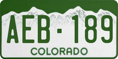 CO license plate AEB189