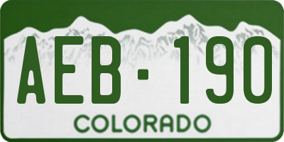 CO license plate AEB190