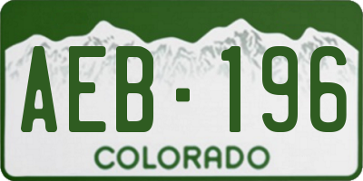 CO license plate AEB196