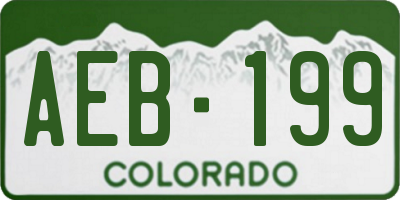 CO license plate AEB199