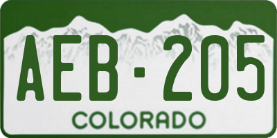 CO license plate AEB205