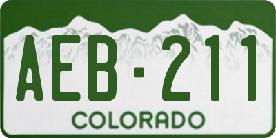 CO license plate AEB211