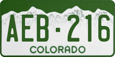 CO license plate AEB216