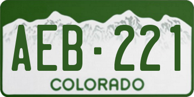CO license plate AEB221