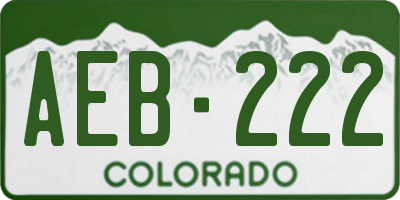 CO license plate AEB222