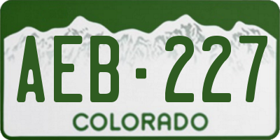 CO license plate AEB227