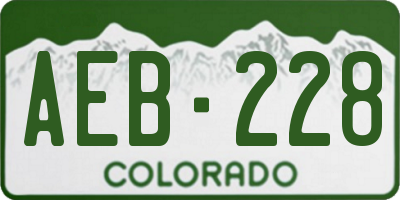 CO license plate AEB228