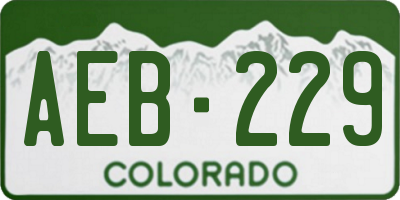 CO license plate AEB229