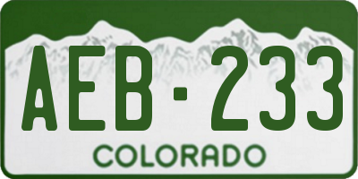 CO license plate AEB233