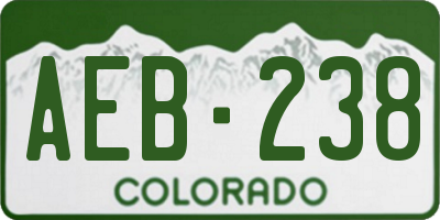 CO license plate AEB238
