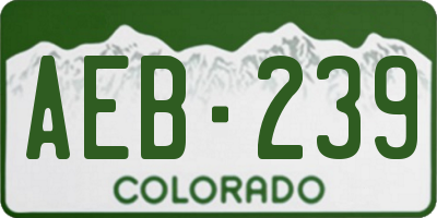 CO license plate AEB239