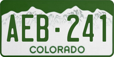 CO license plate AEB241