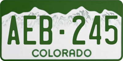 CO license plate AEB245