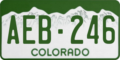 CO license plate AEB246