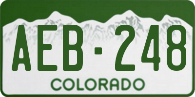 CO license plate AEB248