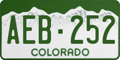 CO license plate AEB252