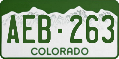 CO license plate AEB263