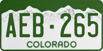 CO license plate AEB265
