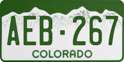 CO license plate AEB267