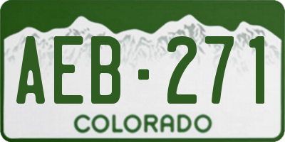 CO license plate AEB271