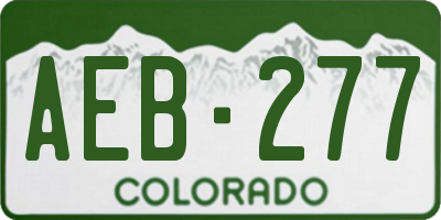 CO license plate AEB277