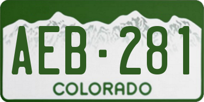 CO license plate AEB281
