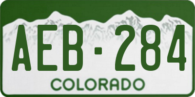 CO license plate AEB284