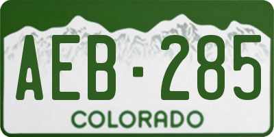 CO license plate AEB285