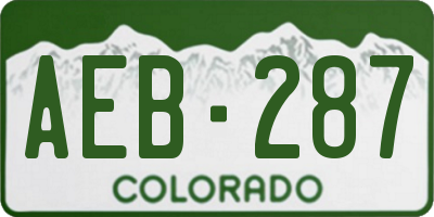 CO license plate AEB287