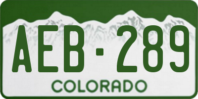CO license plate AEB289