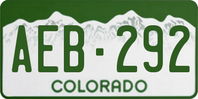 CO license plate AEB292