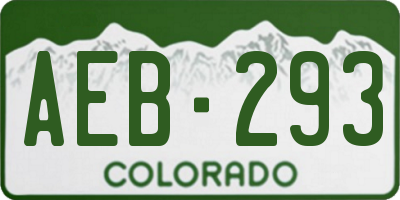 CO license plate AEB293