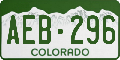 CO license plate AEB296