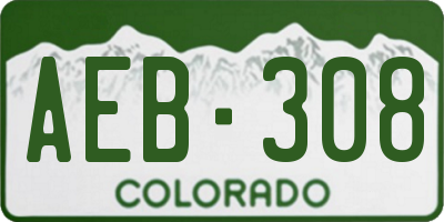 CO license plate AEB308