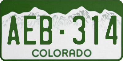 CO license plate AEB314