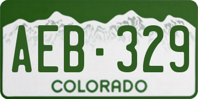 CO license plate AEB329