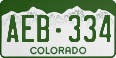 CO license plate AEB334