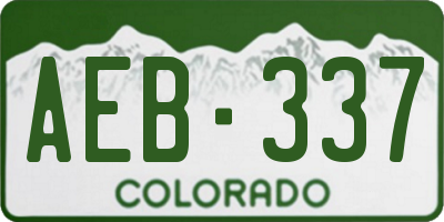 CO license plate AEB337