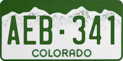 CO license plate AEB341