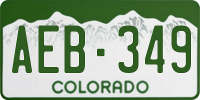 CO license plate AEB349